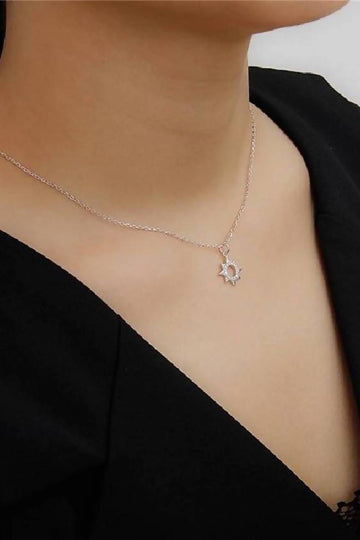 Stylacity Sterling Silver Delicate Sun Necklace With Cubic Zirconia St Stylacity